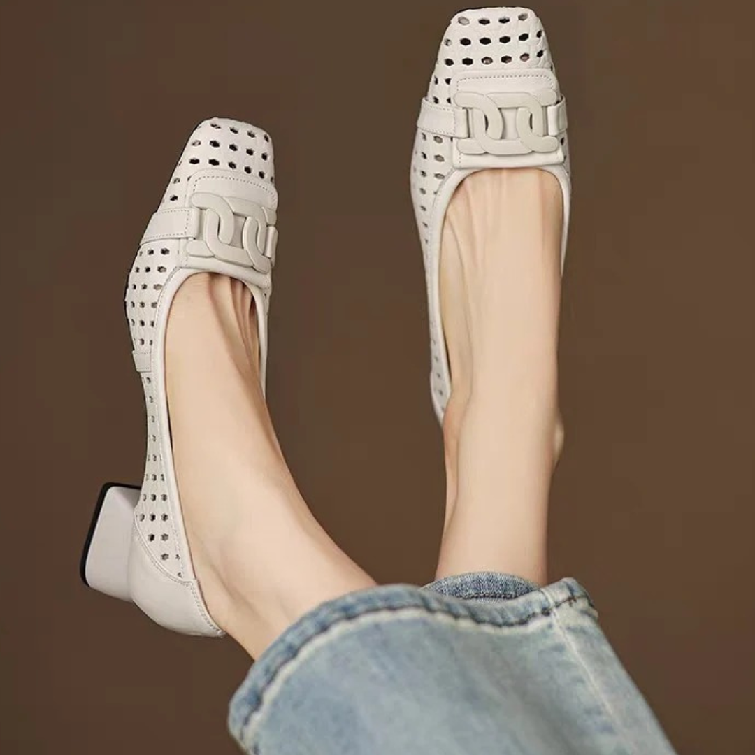 Paula® – Sapatos Ortopédicos em Pele com Ponta Quadrada ⏐ Edição Premium