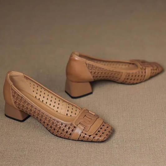 Paula® – Sapatos Ortopédicos em Pele com Ponta Quadrada ⏐ Edição Premium
