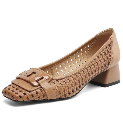 Paula® – Sapatos Ortopédicos em Pele com Ponta Quadrada ⏐ Edição Premium