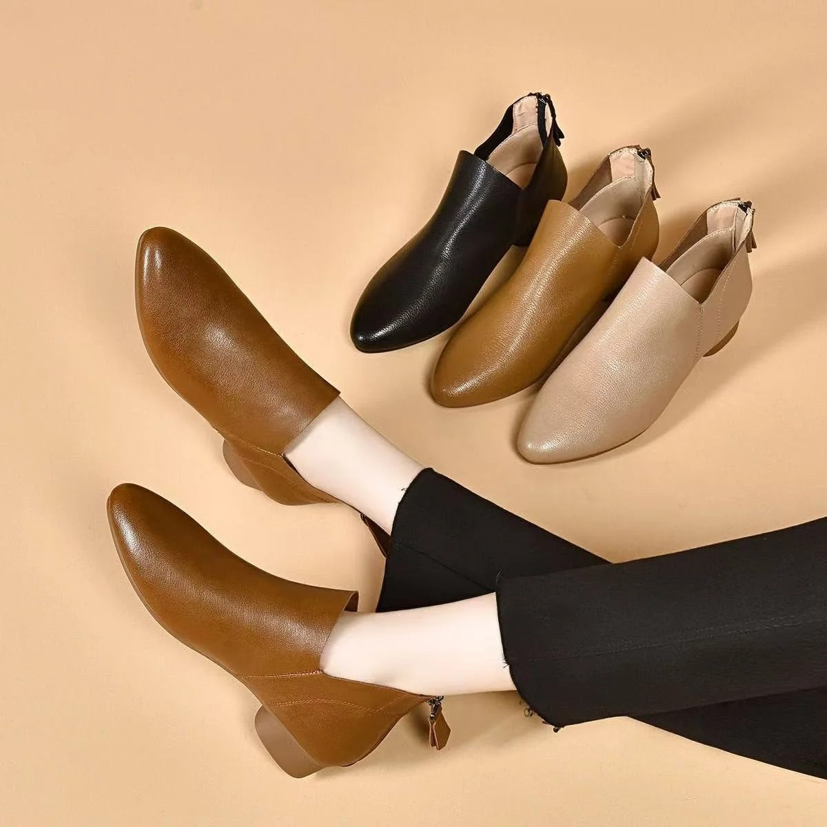 Loreia® - Botins Ortopédicos de Couro ⏐ Edição Premium